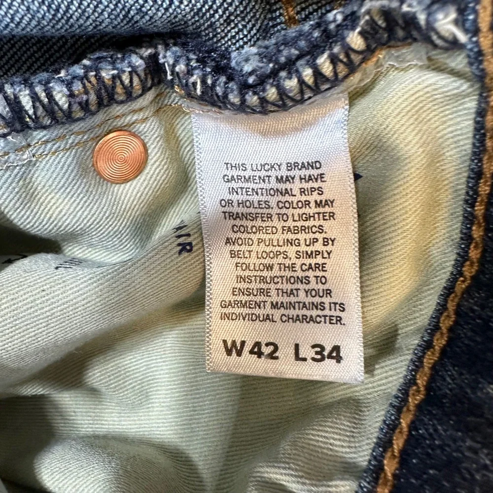 Lucky Brand 363 Vintage Straight Jeans Mens Size 42x34 Blue Medium Wash